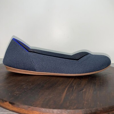 Rothy s The Flat Women s 7.5 Rounded Toe Shoes Navy Neutral Washable Slip On