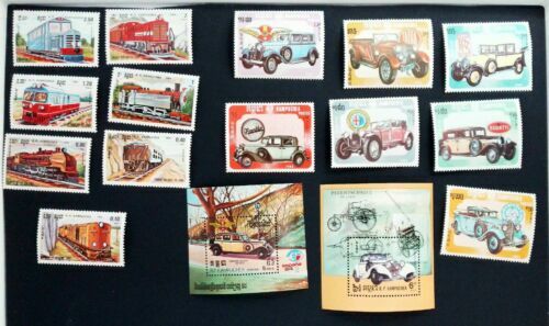 Timbres du cambodge. 8 papillons - Collection