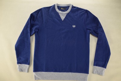 Fred Perry Pullover Sweater Crewneck England Casual Wear Clean Blau Blue Gr. M