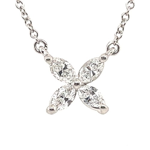 Tiffany & Co Victoria 0.46 Carat Platinum and Natural Marquise Diamond Pendant