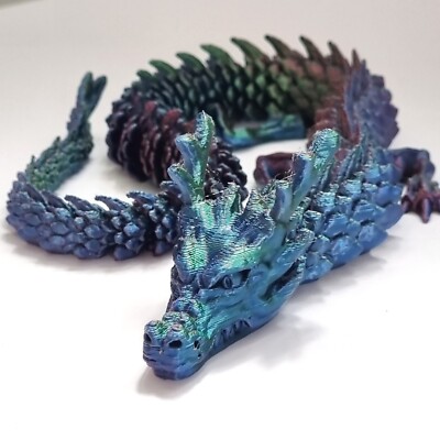 3D Drache 16'' oder 20'' artikuliert dreifarbig lang 3D gedruckt Kristall Drache Geschenk