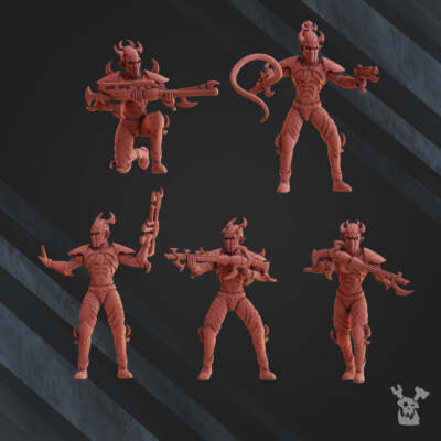 Warriors Squad (Alvs Night Raiders) | Grim Dark Fantasy Miniature