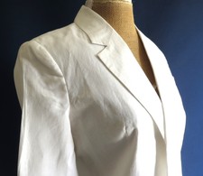 Great Plains White Linen 2-button Summer Jacket Size Xs