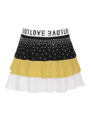 Kids Girls Dress Ruffled Skirt Tiered Dancewear Cheerleading Christmas A-Line - Picture 35 of 46