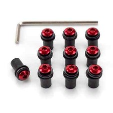 10 pcs. Aluminum Windsreen bolts M4 red