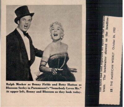 1952 "Somebody Loves Me" Betty Hutton & Ralph Meeker Movie Magazine ...