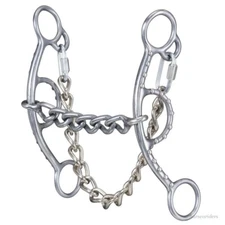 Western Bit - Sweet Iron 5 Inch Chain Mouth - 7 Inch Short Shanked Gag Snaffle