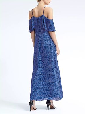 banana republic ruffle maxi dress Georgette Ruffle Maxi Dress with Scarf
