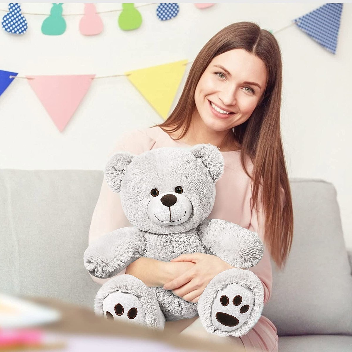 Deine Tiere Mit Herz- Plush Toy, Grey/White (Heinrich Bauer GmbH & Co