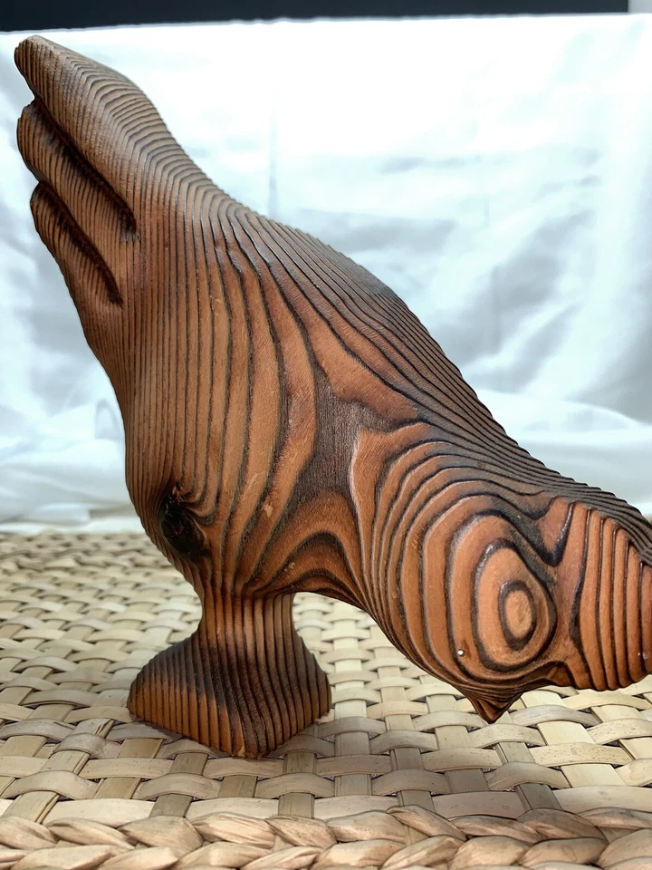 De colección Madera Tallada a Mano Pollo Grano Profundo Fuego Rústico 8.5”t Granja Campo Foto 2 de 4