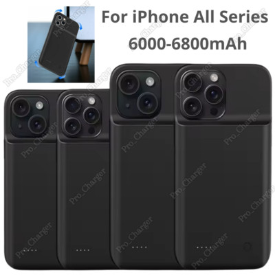 For iPhone 16 15 14 13 12 11 Pro Battery Charger Case Power Bank Charging Cover