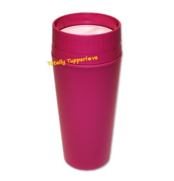 Tupperware Commuter Mug Insulated 16 oz. Tumbler Travel Cup Purple