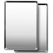 Commercial Baking Sheet Pan Set 2-Pack 18x13" Stainless Steel Nonstick Sheets