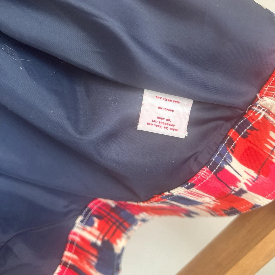 RUBY RD | Size 8 Women’s Red and blue  abstract print jacket - Image 3 of 4