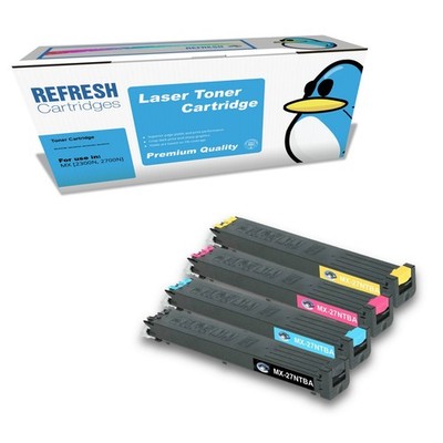 Refresh Patronen Full Set Pack MX-27GT Toner kompatibel mit Sharp Druckern