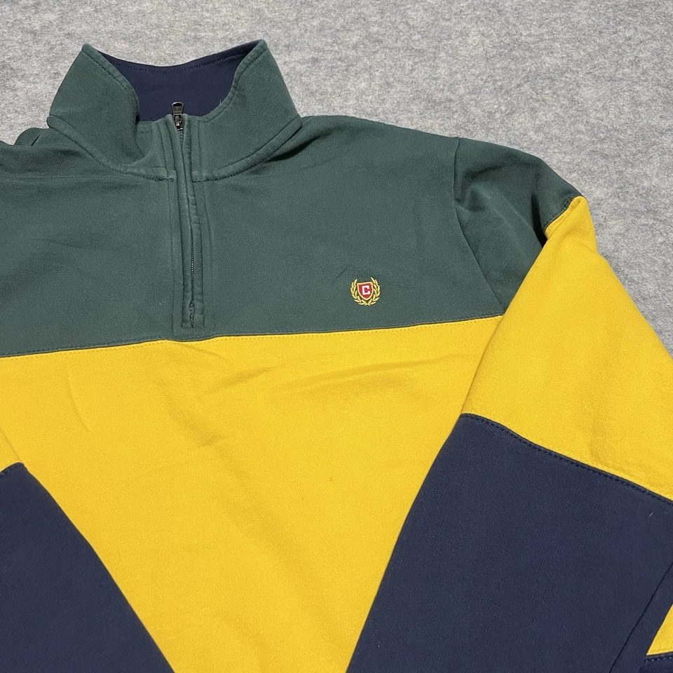 Chaps Men's XL Color block Quarter-Zip Moisture Wick Performance Pullover Top - Image 2 of 4