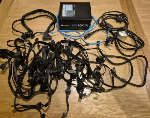 Corsair HX1000i Power Unit & Assorted Cables - ** Untested **
