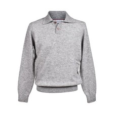 SUÉTER DE PUNTO BRUNELLO CUCINELLI PARA HOMBRE GRIS MEZCLA DE LANA PRECIO DE VENTA SUGERIDO POR EL FABRICANTE $2420