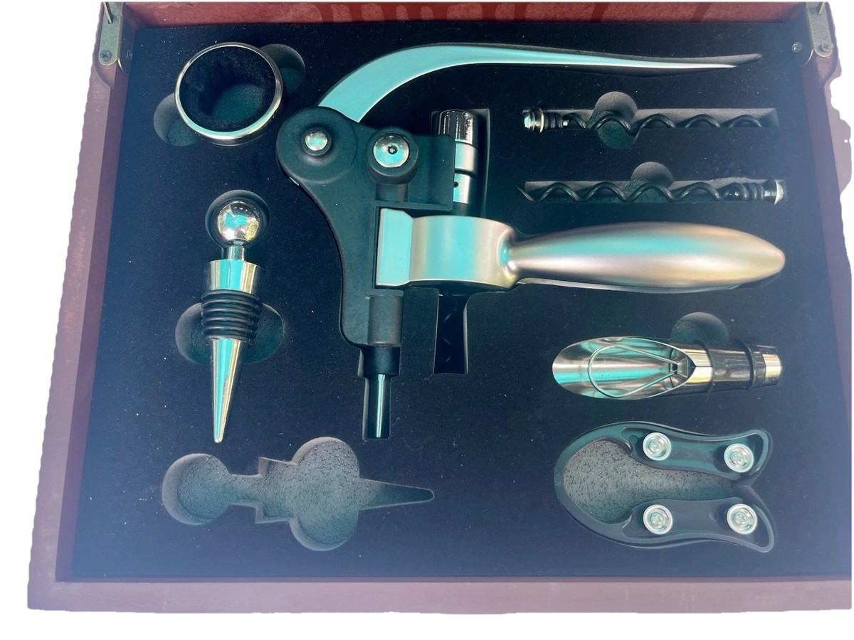 Raymour Flanigan wine set bottle opener stopper charm corkscrew