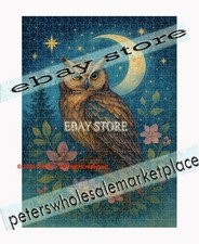 500 piece jigsaw puzzle Owl Crescent Moon Night forest