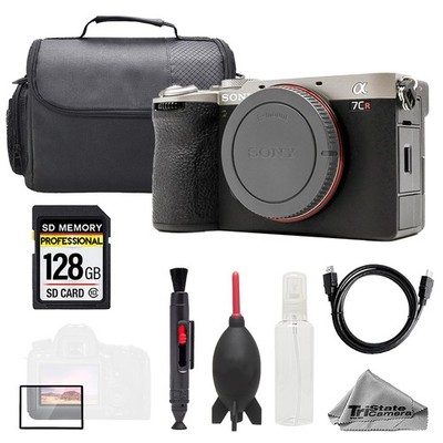 Sony a7CR Mirrorless Camera (Silver) + 128GB + Bag+ Screen Protector- Basic Kit