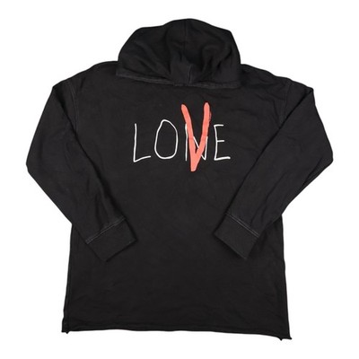 VLone Jumper mens LARGE black Fleece Long Sleeve hoodie cotton pullover Size L