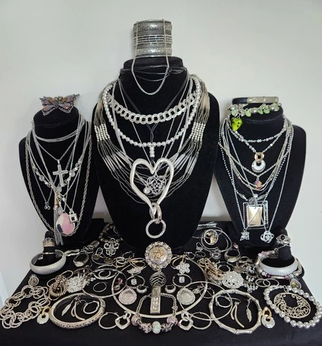 Silvertone Metal Vintage To Modern Assorted Costume Jewelry Lot