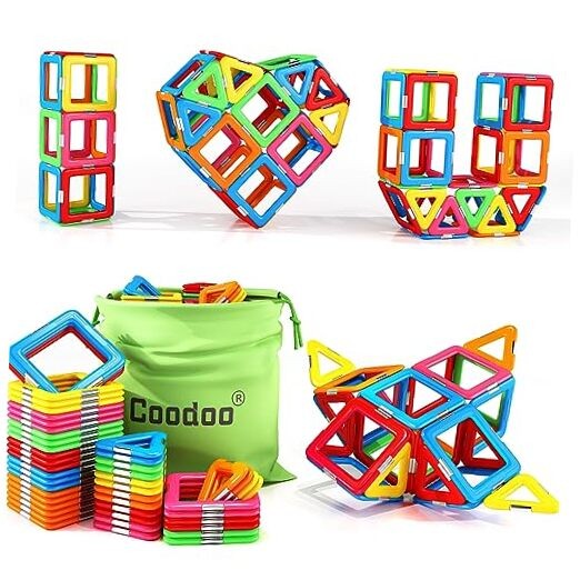 Upgraded Magnetic Blocks Tough Tiles STEM Toys for 3+ Year Old Boys and Girls