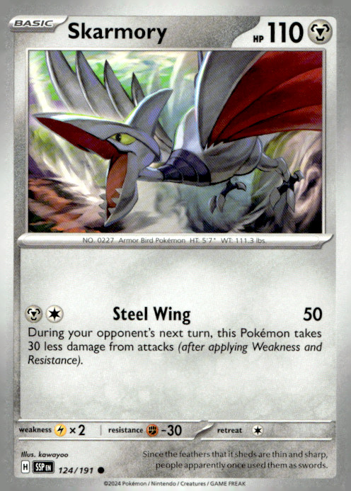 Skarmory Common SV08: Surging Sparks 124/191 NM