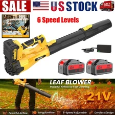 Cordless Leaf Blower 580CFM/160MPH & 6 Speed Levels Electric w/2 Batteries 4.0Ah
