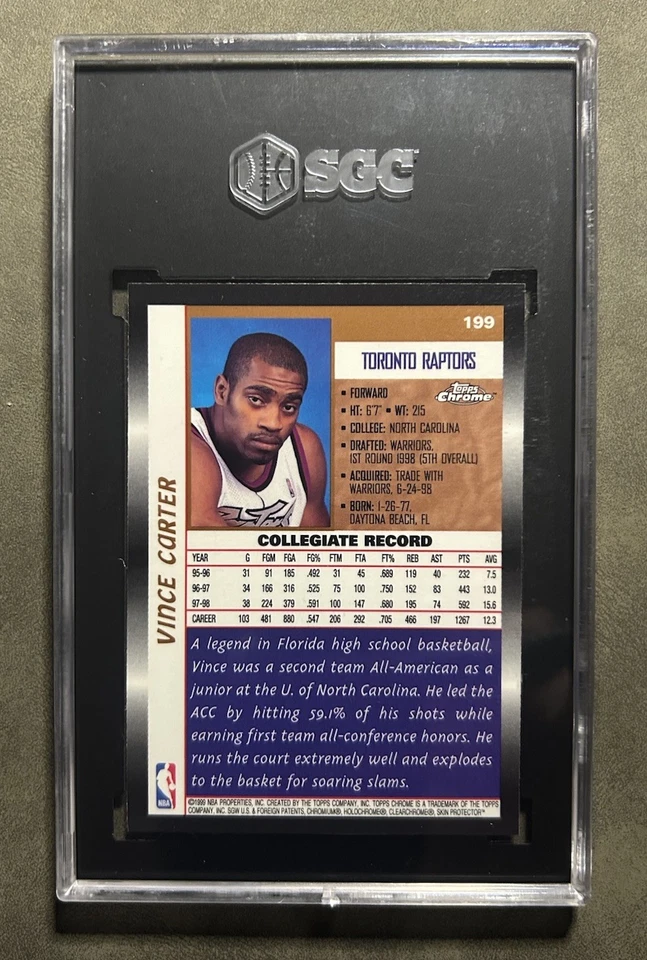 1998-99 Topps Chrome Vince Carter RC SGC 9 🔥🔥🔥 - Image 2 of 2