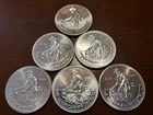 6) 1986 Engelhard 1oz Silver American Prospector Rounds