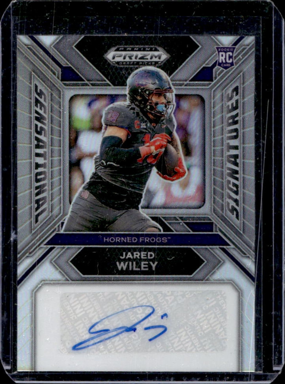Jared Wiley Panini Prizm Draft Picks Sensational Signatures #SSJWY Silver
