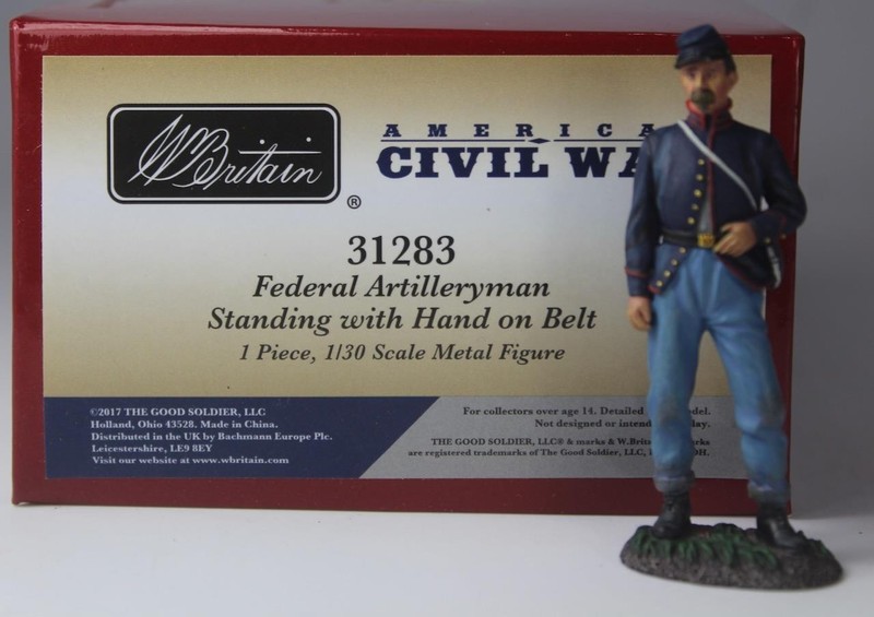 BRITAINS Civil War-Federal Artillery Man Standing Hand on Belt #31283 ACW