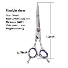 JP440C 7/8 Inch Professional Pet Dogs Grooming Scissors Straight Curved Thinning