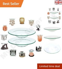 Image of Set of 2 Elegant Glass Oil Burner Replacement Dishes for Aromatherapy Bliss