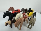 Vintage Geobra Playmobil Figure Lot 1974 Cowboys Bandits Western Horses Donkey