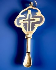 Vintage TAXCO Eagle 3 Sterling Silver Cross Snuff Spoon Pendant NICE!