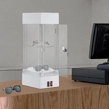 360° Electric Jewelry Rotating Clear Display Case with Built In LED 10.63"x18.9"