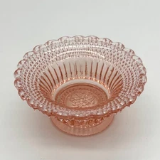 Vintage Degenhart Pink Glass Star & Dewdrop Open Salt Cellar