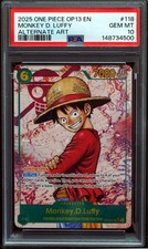 Monkey D.Luffy OP13-118 Alt Carrying On His Will One Piece Card PSA 10