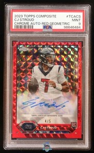 2023 CJ Stroud PSA 9 Topps Composite Chrome Auto Red Geometric #TCACS 4/5