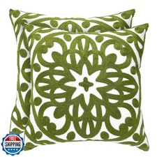 Alysheer Floral Embroidered Spring Decorative Throw Pillow Cover