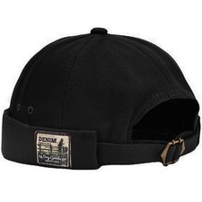 Mens Docker Cap Brimless Hats Skullcap Worker Sailor Rolled Cuff Retro Beanie