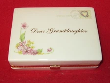 Ardleigh Elliott "DEAR GRANDDAUGHTER" Porcelain Music / Jewelry Box - Excellent