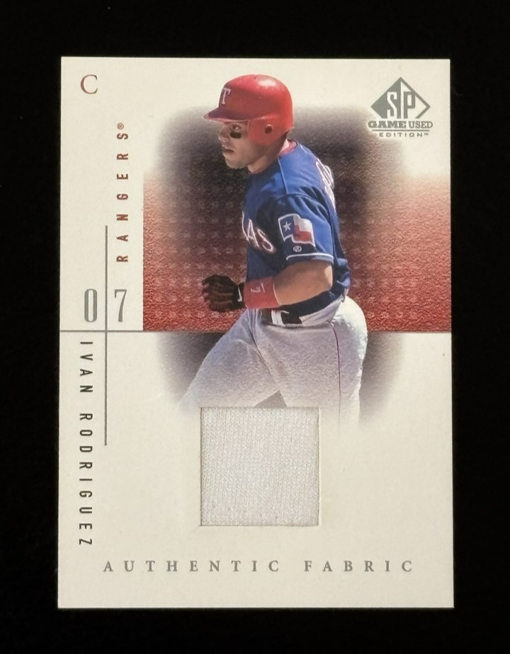 2001 Upper Deck SP Game Used Ivan Rodriguez Jersey Relic #IR – Texas Rangers HOF