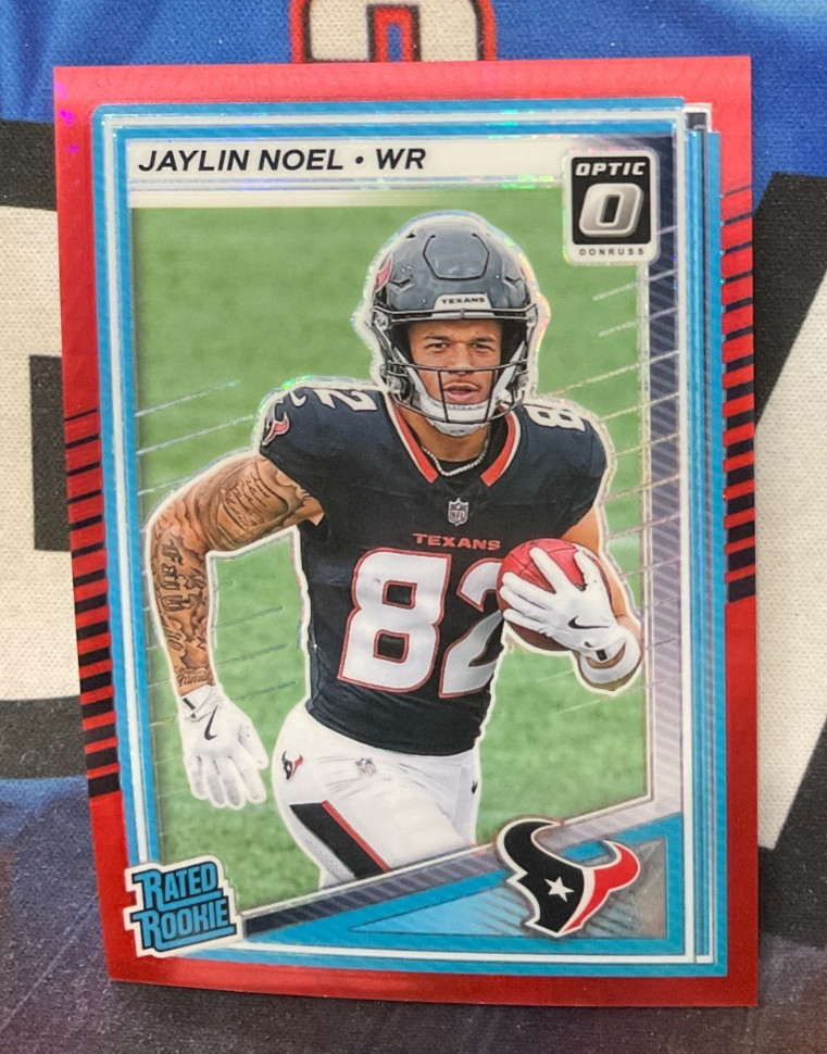 2025 Panini Donruss Optic Football #241 Jaylin Noel Red Hyper Rated Rookie (BK)