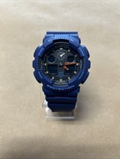 Casio G-SHOCK GA-100L Men's Sport Wristwatch Blue Orange Analog Digital Quartz