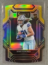 2021 Panini Select #283 Simi Fehoko Black Gold Prizm Rookie Die-Cut Club Level