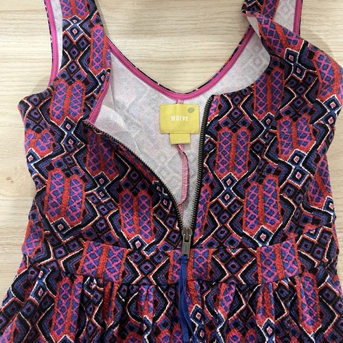 Maeve Amapola Dress Size 4 Fit N' Flare Scoop Neck Zip Up Skater Pockets - Picture 6 of 11